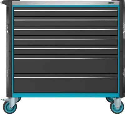 Produktbild von HAZET Assistent, 7 Regale, Stahl, Schwarz, Blau, 40 kg, 4 Rad/Räder, 518 mm