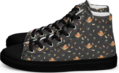 Produktbild von Mr. & Mrs. Panda Damen Sneaker Black Edition Rotkehlchen Federn Größe 43 - Grau - Geschenk, Sneakers Schwarz, Schwarze, fliegen, Spruch Motivation, Sprüche, Lustige