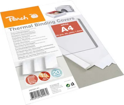 Produktbild von Peach Thermobindemappen  weiss für 15  Blätter A4       20PK