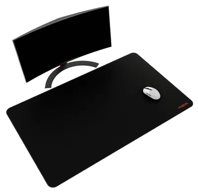 Produktbild von XXL Mauspad 1000x600mm mit genähten Kanten, rutschfeste Schreibtischunterlage, Schwarz