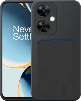 Produktbild von Geeignet für OnePlus Nord N30 Phone Case mit einstellbaren Leder Kartenschlitz - Flexible Back Cover Case Silikon TPU mit einstellbaren Leder Kartenschlitz - Schwarz - Smartphonics