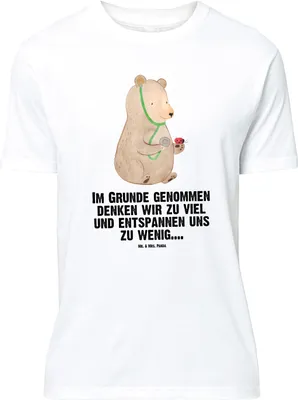 Produktbild von Mr. & Mrs. Panda T-Shirt Bär Arzt - Weiß - Geschenk, Doktor, Shirt, Professor, Lustiges, Tshirt, Weites, Doktorin, Ärztin, Teddy, Oversize