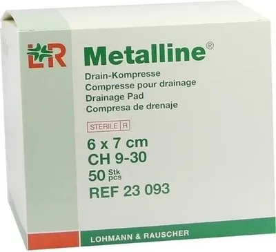 Produktbild von METALLINE Drain Kompressen 6x7 cm