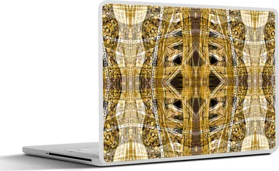 Produktbild von MuchoWow® Laptop Aufkleber Sticker Cover Gold - Afrika - Muster - Tiere 31x22.5 cm - Laptop-Deko