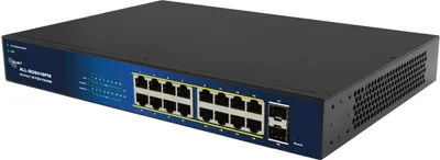 Zdjęcie produktu dla ALLNET ALL-SG8418PM, Zarządzany, Gigabit Ethernet (10/100/1000), Pełny dupleks, Obsługa PoE, Możliwości montowania w stelażu, 19U
