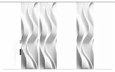 Produktbild von Schiebegardine JAIR in Seidenoptik - Wellen Digitaldruck, 245x60 cm, mit Zubehör