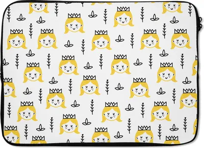 Produktbild von MuchoWow® Laptop Hülle 14 ZollMädchen - Prinzessin - Krone - Muster - Mädchen - Kinder - Kinder Laptoptasche - Laptoptasche - Stoßsicher - Schutzhaube