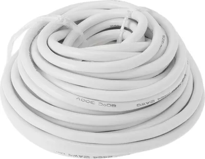 Produktbild von Elektrische Masseleitung Automobil-Stromleitung 49FT Weiß TC 1 Stück 12AWG 3 Leiter Vollständig isoliert & Soft-Touch-Mantel Universal