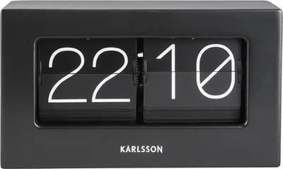 Produktbild von Karlsson - Tischuhr Boxed - Flip - Schwarz - 20,5x7x11,5cm