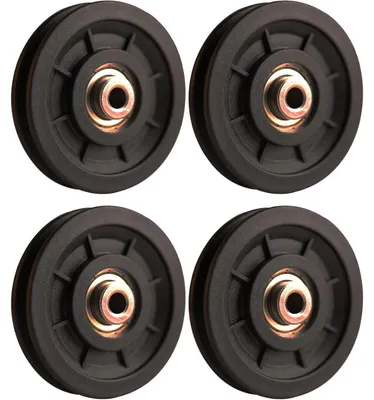 Image de Rouleaux de corde en nylon de 90 mm avec âme en acier, lot de 4, capacité de charge de 300 kg, diamètre de trou de 10 mm