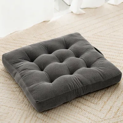 Productafbeelding van Vloerkussen, zitkussen, 40 x 40 cm, dik matraskussen 10 cm, katoenen stoelkussen