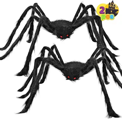 Produktbild von JOYIN Halloween Realistische haarige Spinnen Set 119 cm - 2 Packungen