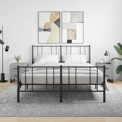 Immagine prodotto di vidaXL Comodini, set da 2 pezzi, grigio cemento, 40x35x47,5 cm, materiale a base di legno