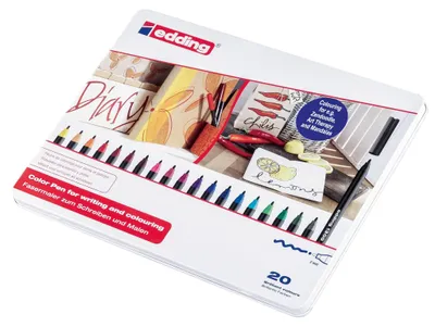 Obrázok produktu pre edding 1300 perá s vláknovým hrotom, rôzne (kovové balenie po 20 ks)