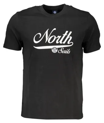 Produktbild von Herren Kurzarm T-Shirt Schwarz mit Rundhals und Logo-Print