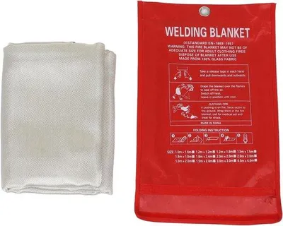Productafbeelding van Branddeken Noodsituatie - Brandbestrijdingsdeken Overlevingshoes - Keuken Brandbeveiliging - Brandwerend Glasvezel - 47x47 cm - Wit