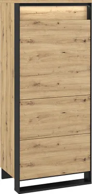 Produktbild von MIRJAN24 Highboard Quant QN-07 1D, Stilvoll Standschrank mit LED-Beleuchtung, Kommode (Artisan Eiche / Artisan Eiche + Schwarz)