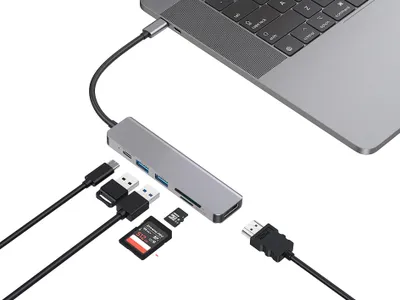 Obrázek produktu pro Conceptronic DONN02G, USB 3.2 Gen 1 (3.1 Gen 1) Type-C, 60 W, Hliník, MicroSD (TransFlash), MicroSDHC, SD, SDHC, SDXC, HDMI, USB 3.2 Gen 1 (3.1 Gen 1) Type-A, USB 3.2 Gen 1 (3.1 Gen 1) Type-C, Hliník