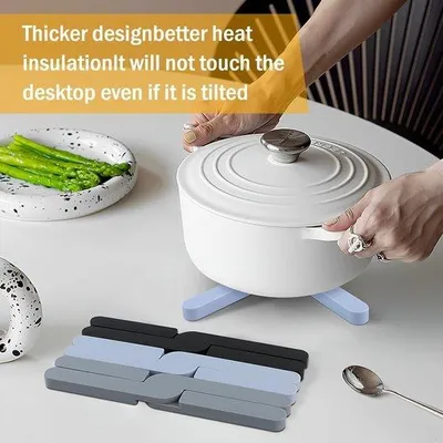 Produktbild von Famanu Silikonuntersetzer hitzebeständig - 3er Set, schwarz