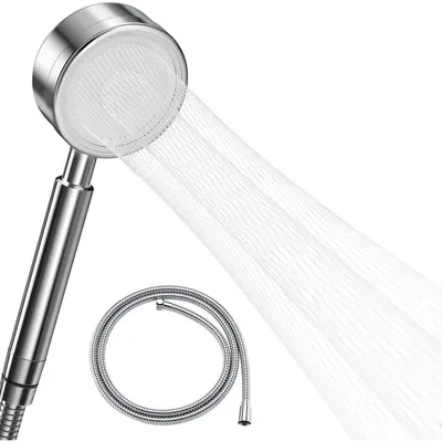 Productafbeelding van Handdouche met slang, roestvrij staal, waterbesparend, hoge druk, 1,5 meter