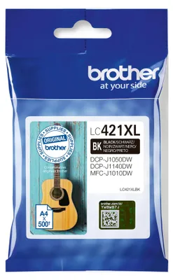 Obrázok produktu pre Brother LC-421XLBK, Vysoký (XL) výnos, Čierna, 1 kusov, 500 strany, 500 strany, Balenie po jednom kuse
