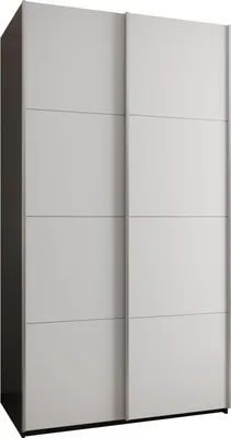 Produktbild von MEBLE KRYSPOL LUX 1 Kleiderschrank - 245,5x140x64cm - Schwarz, Weiß, Silber
