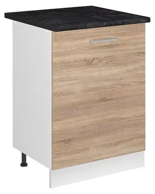 Imagen del producto de Mueble bajo de cocina Vicco R-Line Sonoma/Blanco 60 cm con 1 puerta encimera Antracita, Model 72139