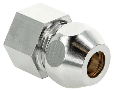 Produktbild von tecuro gerade Quetschverschraubung Ø 10 mm x G 1/2 Zoll IG, flachdichtend, Messing verchromt