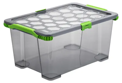 Produktbild von Rotho Aufbewahrungsbox 44L Evo Total Protection - Kunststoffbox 59,0 x 39,5 x 28,0 cm - Stapelbox mit Deckel - Lagerbox Kiste sicher verschliessbar