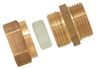 Productafbeelding van Doppelnippel van Messing met Dichtring, 15 x 21 mm, Ø 14 mm