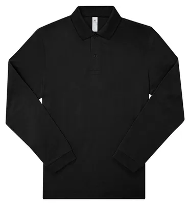 Produktbild von B&C - "My Polo 180" Poloshirt für Herren Langärmlig FK2867 (4XL) (Schwarz)
