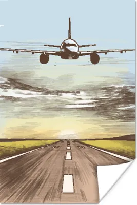 Produktbild von MuchoWow® Poster Flugzeuge - Himmel - Sonne 40x60 cm - Plakate für die Wand - Poster Babyzimmer