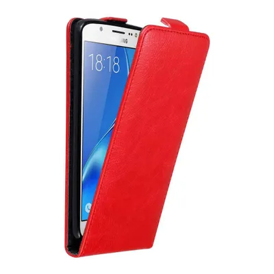 Produktbild von Cadorabo Hülle für Samsung Galaxy J5 2016 Schutz Hülle in Rot Flip Etui Handyhülle Case Cover