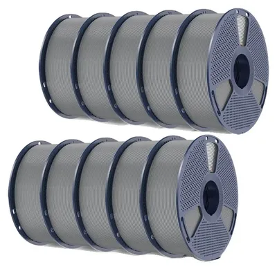 Productafbeelding van 3D-filament, ABS-materiaal, compatibel met FDM-printers, grijs, 10 kg