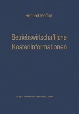 Produktbild von Betriebswirtschaftliche Kosteninformationen