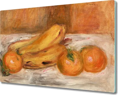 Produktbild von Coloray Schneidebrett Herdabdeckplatte 80x52 cm Kochplattenabdeckung Küchenbrett Hackbrett - Obst Orangen Bananen
