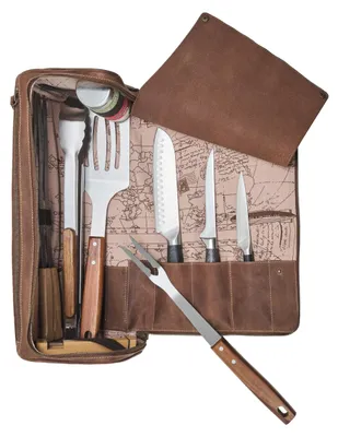 Productafbeelding van Lederen grillaccessoiretas voor barbecueren
