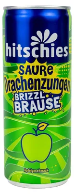 Obrázek produktu pro hitschies Kyselé dračí jazýčky brizzl šerbet jablko plechovka 250ml