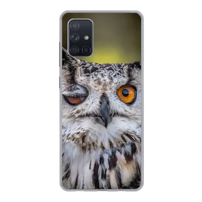 Produktbild von MuchoWow® Handyhülle Schutzhülle Hülle für Samsung Galaxy A51 5G Eule - Auge - Orange Silikon Softcase Handy Hülle - Abbildung