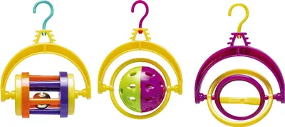 Produktbild von Beeztees Sittichspielzeug - Vogelspielzeug - Mit Clip - Farblich Sortiert - 10x8 cm