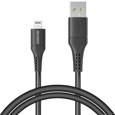Produktbild von Accezz MFI-es Lightning- auf USB-Kabel - 1 m - Schwarz