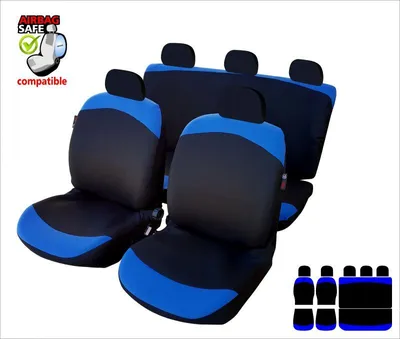 Produktbild von SB620 - Sitzbezug Set, für Fahrzeuge mit oder ohne Seitenairbag, Schwarz, Blau