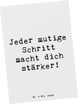 Produktbild von Mr. & Mrs. Panda Postkarte Spruch Angst überwinden - Weiß - Geschenk, Inspiration, Postkarten, Unterstützung, Vertrauem, ermutigen, bildkarte, Grußkarte, Trost, Stärke