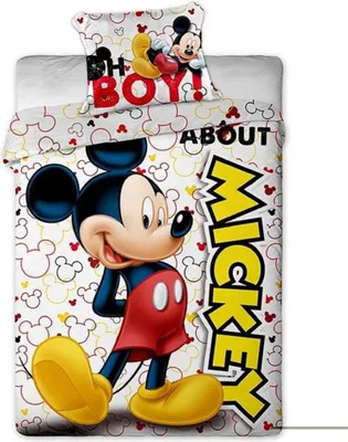 Produktbild von Disney Mickey Mouse Bettwäsche Set Bettbezug 140x200cm und Kissenbezug 63x63 cm für Kinderzimmer