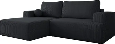 Produktbild von MIRJAN24 Ecksofa Mivo Cord, Wohnzimmmer L-Form mit Schlaffunktion und Bettkasten (Farbe: Poso 135, Seite: Links)