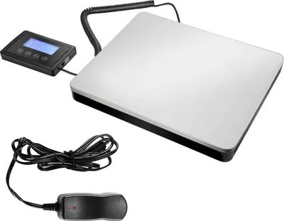 Immagine prodotto di Bilancia a piattaforma 180 kg/50 g, bilancia industriale digitale, piattaforma in acciaio inox, KG/LB/OZ, display LCD esterno con cavo, marrone