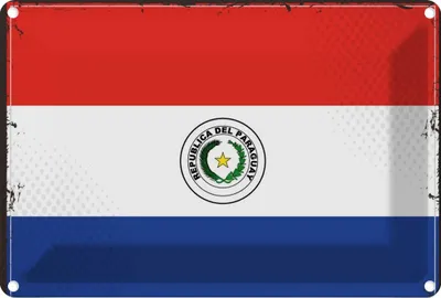 Produktbild von vianmo Blechschild 20x30 cm Paraguays Paraguay Flagge Fahne Wappen
