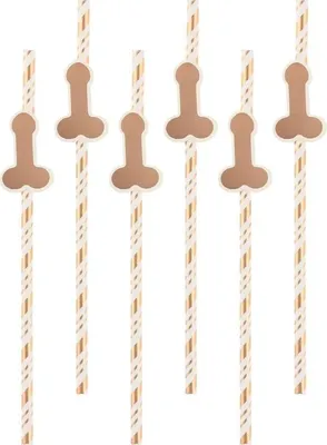 Obrázek produktu pro Papírové brčka - slámky s penisem - Rozlučka se svobodou - 6 ks