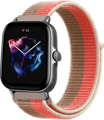 Produktbild von Strap-it Amazfit GTS 3 Nylonarmband (Rosa Pomelo)