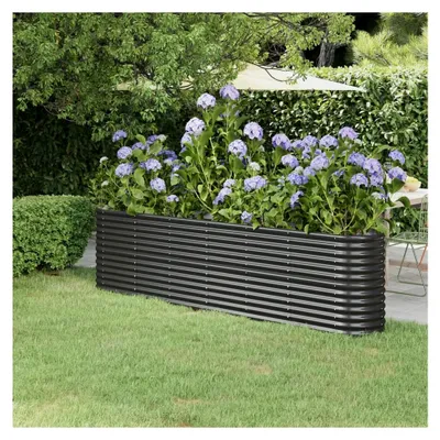 Produktbild von Hochbeet aus pulverbeschichtetem Stahl 260x40x68 cm für Garten und Balkon in Anthrazit
